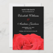 Save The Date Rose rouge et mariage noir Enregistrer la date (Devant)