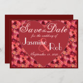 Save The Date Rose rouge rose rose valentine Enregistrer la date (Devant / Derrière)