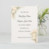 Save The Date Rose Rustique de Luxe avec Herbe de Pampa (Debout devant)
