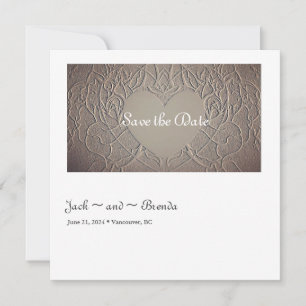 Save The Date Rose Sable avec Cœur