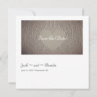 Save The Date Rose Sable avec Cœur
