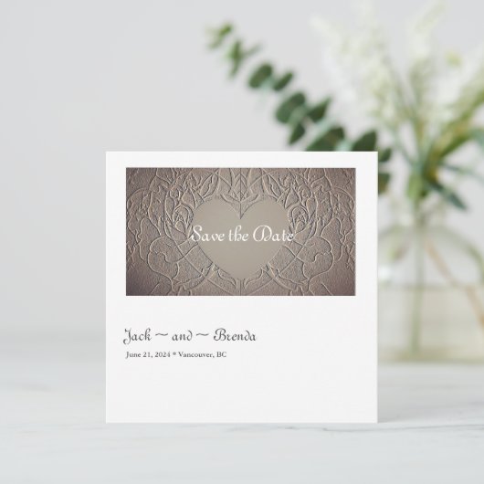 Save The Date Rose Sableuse avec Cœur (Debout devant)