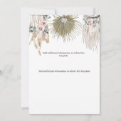 Save The Date Rose saumon vert boho bois de cerf tribal plume ch (Dos)