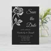 Save The Date Rose simple en argent (Debout devant)