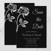 Save The Date Rose simple en argent (Devant / Derrière)