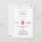 Save The Date Rose Simple Et Vert Customisé (Devant)