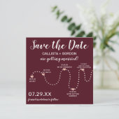 Save The Date Rose simple mignon or Bourgogne Mariage de chronol (Debout devant)