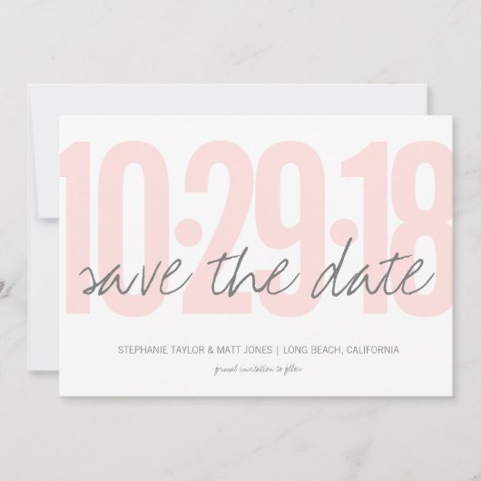 Save The Date Rose vif Enregistrer la date, mariage, photo sur l (Devant)