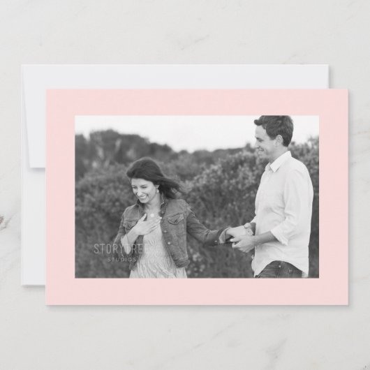 Save The Date Rose vif Enregistrer la date, mariage, photo sur l (Dos)