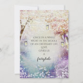 Save The Date Rose violet bleu Fairy Lights Boho Forest Mariage (Dos)