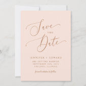 Save The Date Rose Vive Moderne Minimale Enregistrer La Date (Devant)