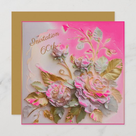 Save The Date Rosegold Rose 60e (Devant / Derrière)