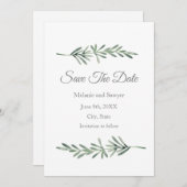 Save The Date Rosemaire D'Aquarelle Enregistrer La Date (Devant / Derrière)