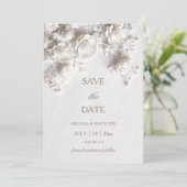 Save The Date Roses 3D Fleurs blanches sculptées (Debout devant)