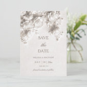 Save The Date Roses 3D Fleurs Sculptées Ivoire (Debout devant)