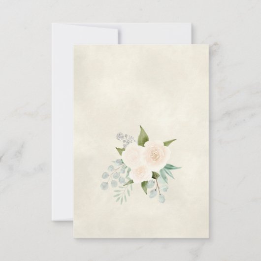 Save The Date Roses blancs ou Pêche et Mariage Eucalyptus Boho (Dos)