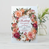 Save The Date Roses de la couronne de fleurs marguerites mariage (Debout devant)
