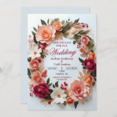 Save The Date Roses de la couronne de fleurs marguerites mariage (Devant / Derrière)