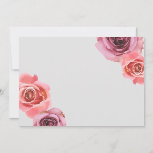 Save The Date Roses de printemps gras rose et violet (Dos)