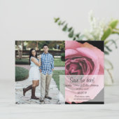 Save The Date Roses de printemps gras rose et violet (Debout devant)