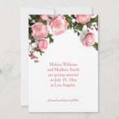 Save The Date Roses de verdure 3D Fleurs sauvages (Dos)