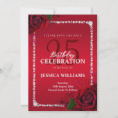 Save The Date Roses décoratifs romantiques fête d'anniversaire (Devant)