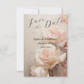 Save The Date Roses douces d'été, Mariage élégant (Devant)