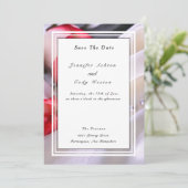 Save The Date Roses et perles roux Rose Mariage de crème rouge (Debout devant)