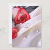 Save The Date Roses et perles roux Rose Mariage de crème rouge (Dos)