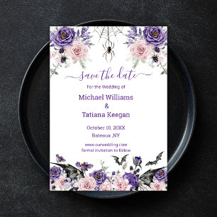 Save The Date roses florales sombres mariage gothique victorie
