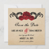 Save The Date Roses gothique Swirl Enregistrer la date Invitatio (Devant)