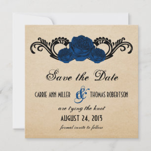 Save The Date Roses gothique Swirl Enregistrer l'Invitation de d