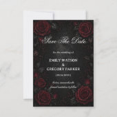 Save The Date Roses gothiques rouge foncé (Devant)