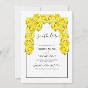 Save The Date Roses Jaunes Rustiques Mariage Enregistrer La Date