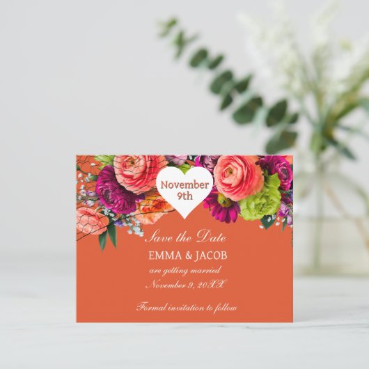 Save The Date Roses orange et roses (Debout devant)