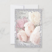 Save The Date Roses romantiques & Diamants 60e Enregistrer la da (Devant)