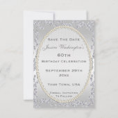 Save The Date Roses romantiques & Diamants 60e Enregistrer la da (Dos)