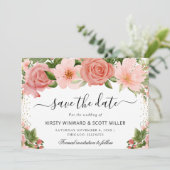 Save The Date Roses Roses Été Fleurs Mariage (Debout devant)