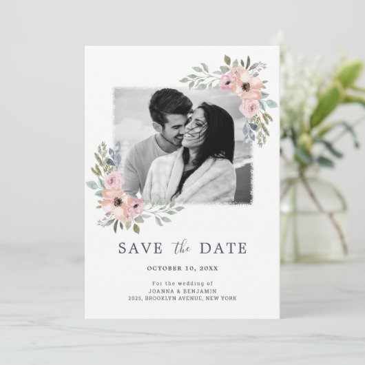 Save The Date Roses roses rose poussiéreuses Midsummer Floral En (Debout devant)