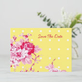 Save The Date Roses Roses Rose Sur Jaune Enregistrer La Date (Debout devant)