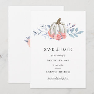 Save The Date Roses roses roses blanches citrouille aquarelle fl