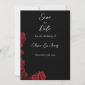 Save The Date Roses rouges Blanc noir Elégance intemporelle (Devant)