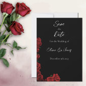 Save The Date Roses rouges Blanc noir Elégance intemporelle