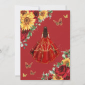 Save The Date Roses rouges Tournesol Princesse Or Quinceañera (Dos)