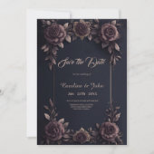Save The Date Roses vintages romantiques. (Devant)