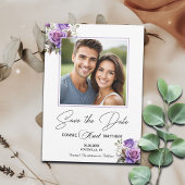 Save The Date Roses violets 1 Mariage photo spécial