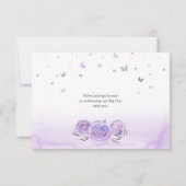 Save The Date Roses Violettes Clair Élégantes (Dos)