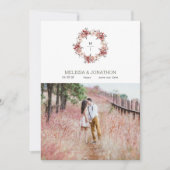 Save The Date Rouge Blush Floral Roses tendance Enregistrer la d (Devant)