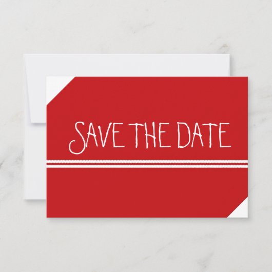 Save The Date Rouge et blanc Enregistrer la date (Devant)
