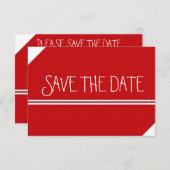 Save The Date Rouge et blanc Enregistrer la date (Devant / Derrière)